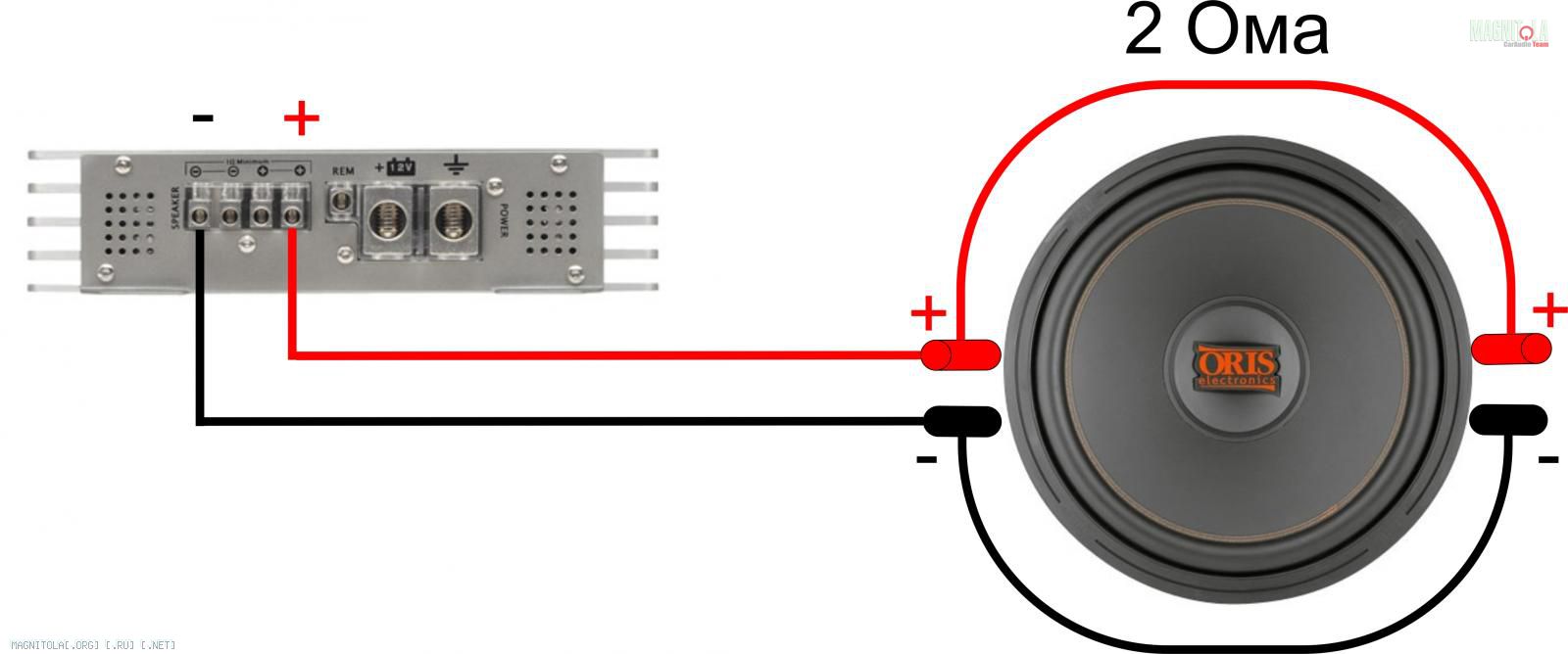Как подключить сабвуфер в 1 ом схема